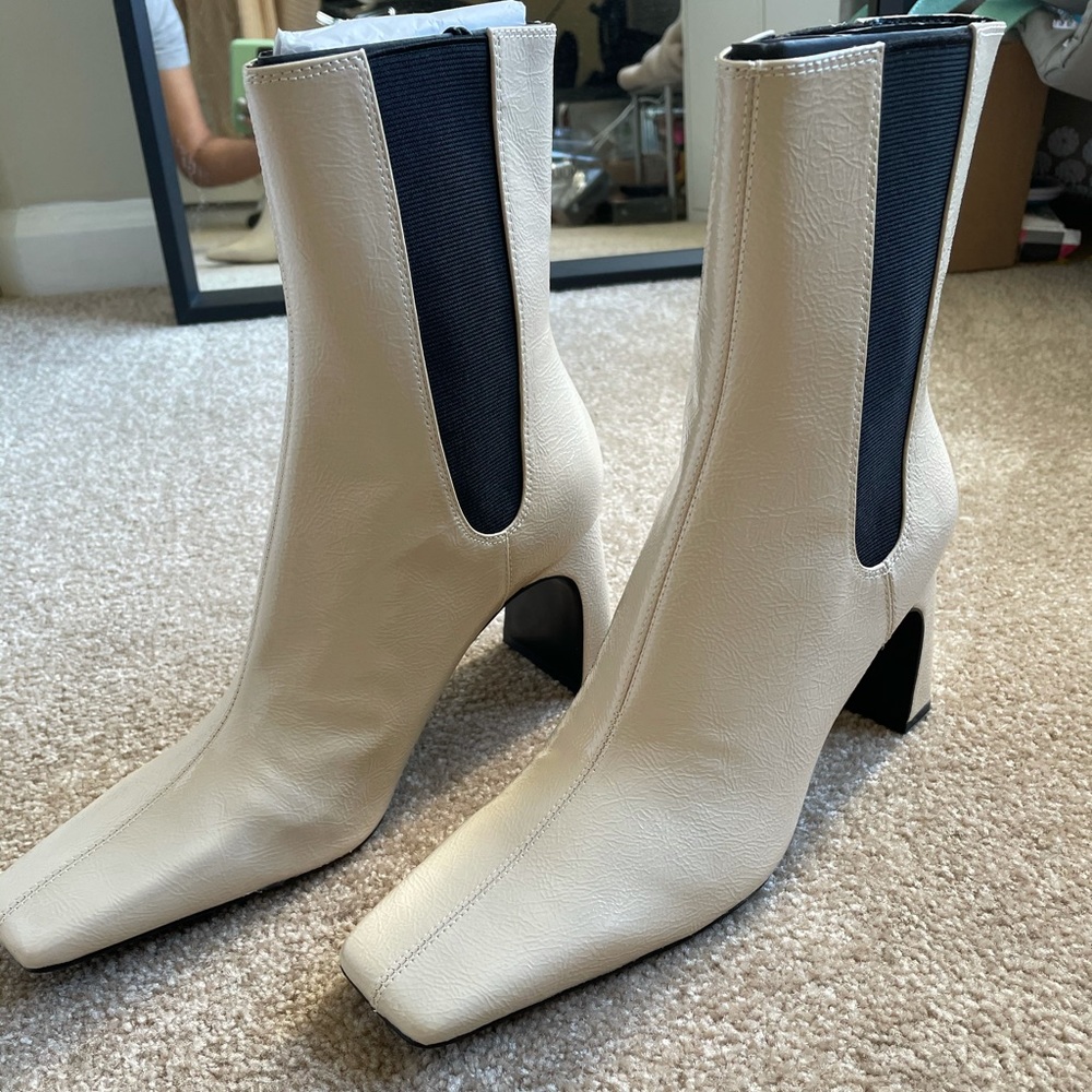 Cream colored Zara boots